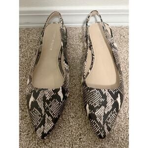 Marc Fisher Ansli Snakeskin Sling Back Flat Mules 5.5